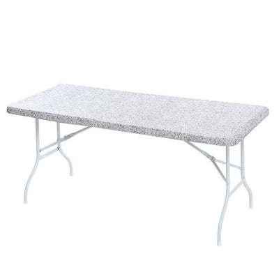 30x72" Cotton Fabric Fitted Table Cover, Grey Granite - Super Arbor