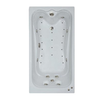 72 in. Acrylic Rectangular Drop-in Air and Whirlpool Bathtub in White - Super Arbor