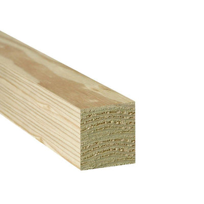 4 in. x 4 in. x 8 ft. #2 Ground Contact Pressure-Treated Southern Yellow Pine Timber - Super Arbor