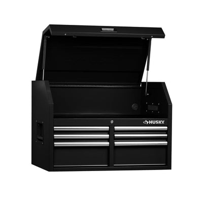 36 in. W 6-Drawer, Deep Tool Chest in Gloss Black