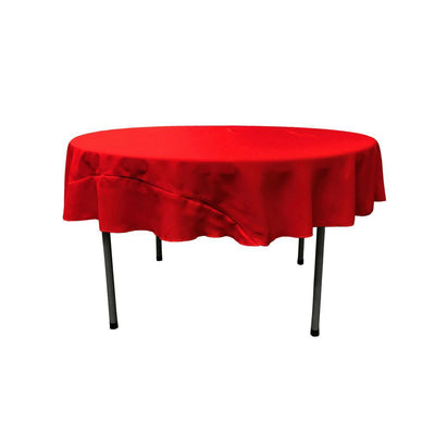 72 in. Round, Red Polyester Poplin Tablecloth - Super Arbor