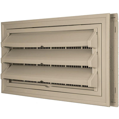 9-3/8 in. x 17-1/2 in. Foundation Vent Kit with Trim Ring and Optional Fixed Louvers (Molded Screen) in #085 Clay - Super Arbor