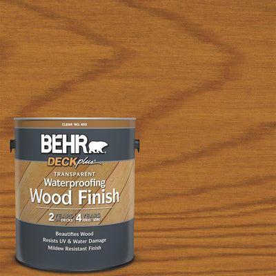 BEHR DECKplus 1 Gal. Natural Clear Transparent Waterproofing Exterior Wood Finish - Super Arbor