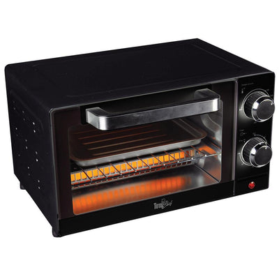 1,000 W 4-Slice Black Toaster Oven with Timer and Temperature Control - Super Arbor