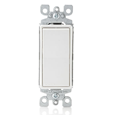 Decora 15 Amp Single Pole Rocker AC Quiet Light Switch, White (10-Pack) - Super Arbor