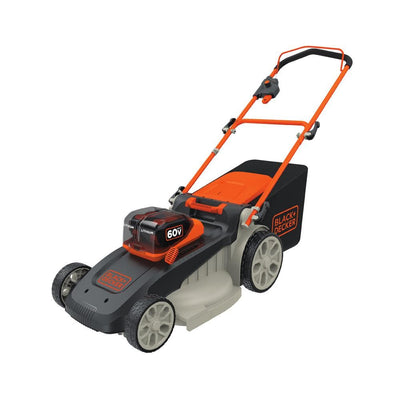 BLACK+DECKER 20 in. 60V Lithium Ion Cordless Walk Behind Push Mower with (2) 2.5Ah Batteries and Charger Included - Super Arbor