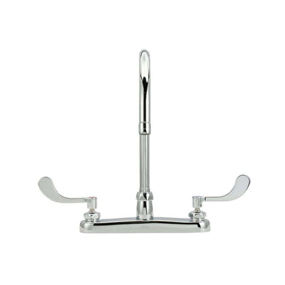2-Handle Kitchen Sink Utility Faucet with 8 in. Gooseneck in Chrome - Super Arbor