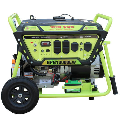 Green-Power Green Power 10000/7500-Watt Gasoline Powered Electric Start Portable Generator w/420cc 15HP LCT Engine, Lithium Battery