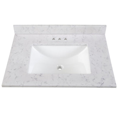 31 in. Stone Effects Vanity Top in Pulsar with White Sink - Super Arbor