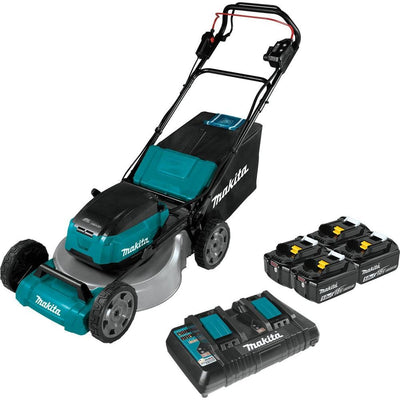 Makita 18 in. 18-Volt X2 (36-Volt) LXT Lithium-Ion Cordless Walk Behind Self Propelled Lawn Mower Kit with 4 Batteries (5.0 Ah) - Super Arbor