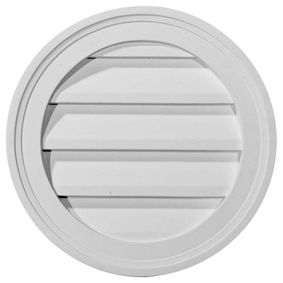 12 in. x 12 in. Round Primed Polyurethane Paintable Gable Louver Vent - Super Arbor