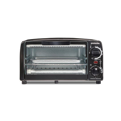 1000 W 4-Slice Black Toaster Oven with Broiler and Temperature Control - Super Arbor