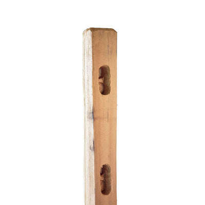3-1/2 in. x 3-1/2 in. x 5 ft. 2-Hole Red Cedar Split Rail Fence End Post - Super Arbor