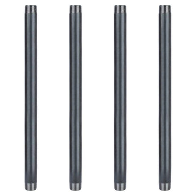 1-1/4 in. x 24 in. Industrial Steel Grey Plumbing Pipe in Black (4-Pack) - Super Arbor